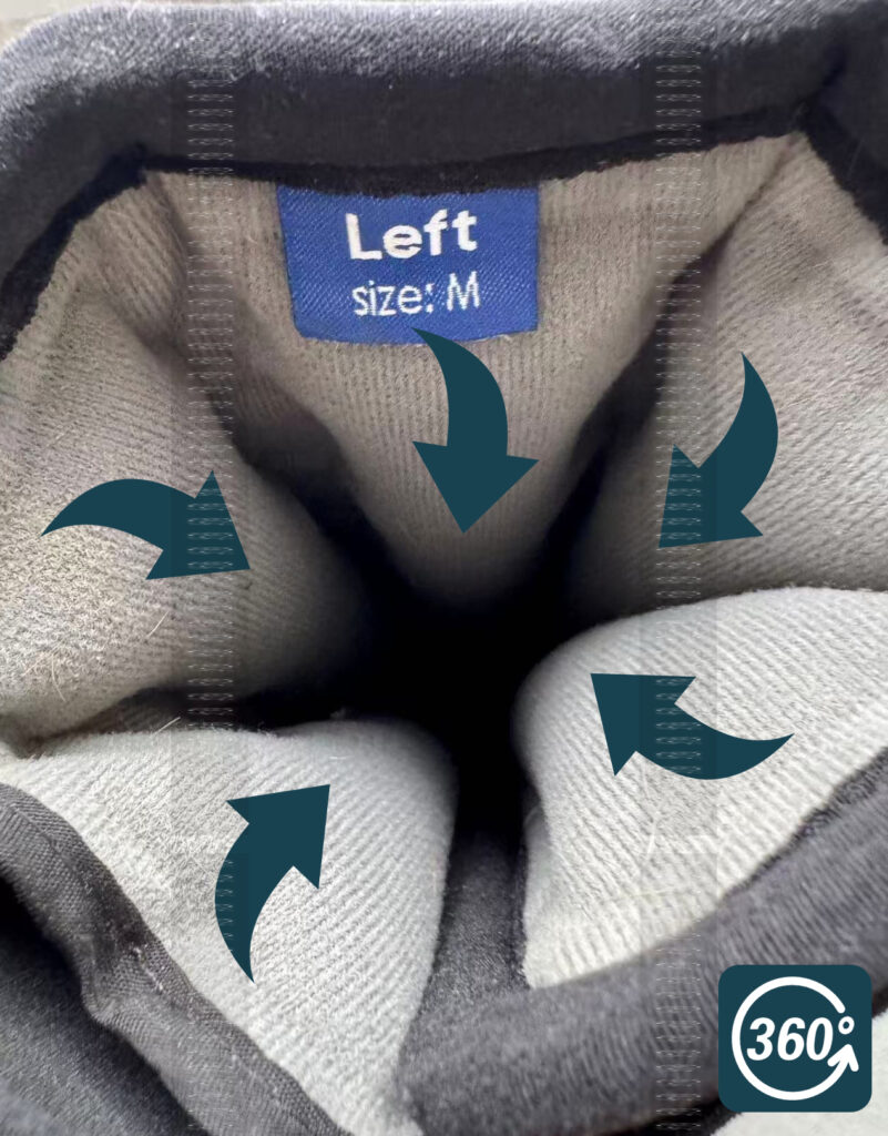 Internal air bag structure of equine leg therapy boots